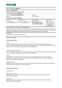 ANATOMIA UMANA E FISIOLOGIA - Dipartimento di Scienze