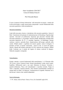 Programma a.a. 2016/2017 - Dipartimento di Biotecnologie, chimica