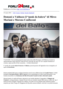 Domani a Valdazze il ﬁpunk da baleraﬂ di Mirco
