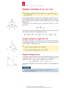 TRIANGOLI CON ANGOLI DI 30°, 45° E 60°