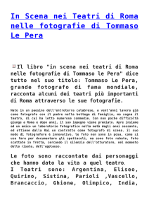 Il libro "in scena nei teatri di Roma nelle fotografie di Tommaso le