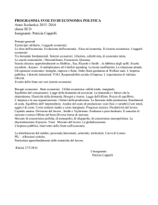 PROGRAMMA SVOLTO DI ECONOMIA POLITICA Anno