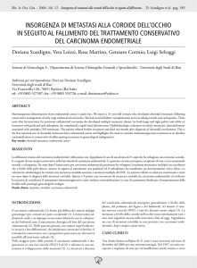 insorgenza di metastasi alla coroide dell`occhio in