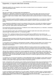 Epigenetica, un rapporto della Duke University