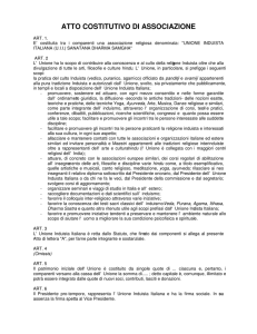 ATTO COSTITUTIVO DI ASSOCIAZIONE