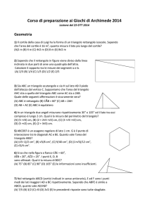 Esercizi III incontro di preparazione ai Giochi di