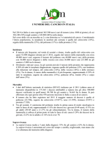 I NUMERI DEL CANCRO IN ITALIA