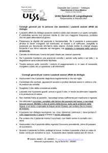 Consigli per l`alimentazione dei pazienti disfagici