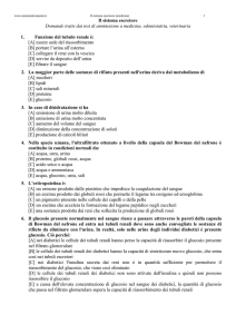 Il sistema escretore Domande tratte dai test di ammissione a