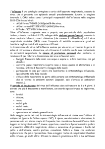 L`influenza è una patologia contagiosa a carico