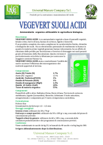 Descrizione VEGEVERT SUOLI ACIDI è un ammendante