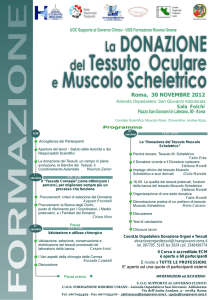 La DONAZIONE e Muscolo Scheletrico del Tessuto Oculare