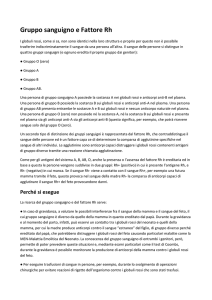 Gruppo sanguigno e Fattore Rh