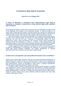 L`evoluzione degli stadi di coscienza