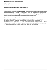 Meglio la psicoterapia o gli psicofarmaci?