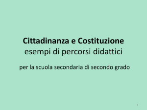Cittadinanza e Costituzione esempi di percorsi didattici