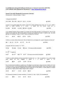 Quesiti tratti dalle Olimpiadi di matematica