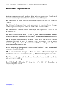 Esercizi di trigonometria
