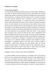 Disturbi del linguaggio e neuroabilitazione