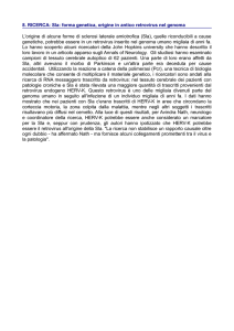 8. RICERCA: Sla: forma genetica, origine in antico retrovirus nel