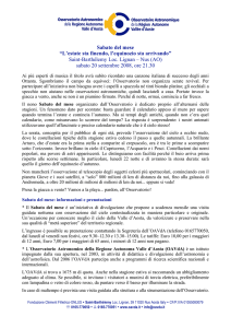 Sabato del mese “L`estate sta finendo, l`equinozio sta arrivando