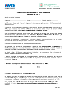 Informazioni sull`infezione da West Nile Virus Versione 3- 2015