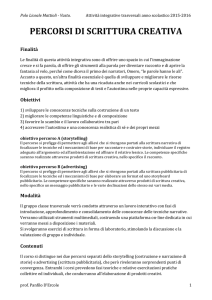 percorsi scrittura creativa - Benvenuti nel sito del Liceo Scientifico