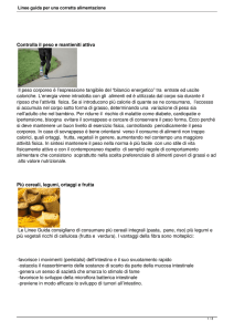 Linee guida per una corretta alimentazione