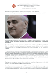 "La cultura dell`incontro al centro della missione della Chiesa"