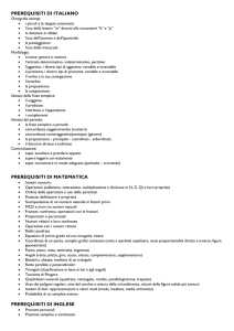 PREREQUISITI DI ITALIANO PREREQUISITI DI MATEMATICA