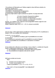 1)Un professore di Matematica, per l`ultimo compito in classe dell