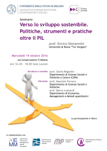 Verso lo sviluppo sostenibile. Politiche, strumenti e pratiche oltre il PIL