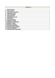 classe iv a 1 bindi beatrice 2 calo` chiara 3 capaccioli leonardo 4