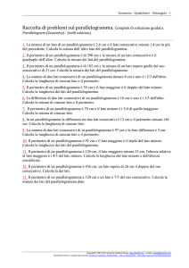 Problemi sul parallelogramma. Con soluzioni.