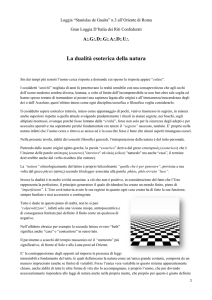 La dualità esoterica della natura - Rispettabile Loggia Stanislas De