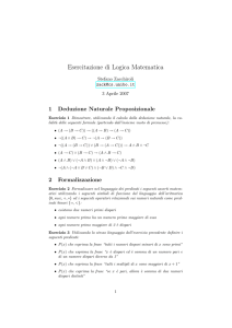 Esercitazione di Logica Matematica