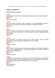 Capitolo 1, paragrafo 1.3 Evoluzione di geni omologhi AUDIO La