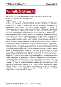 Medicina: cocktail farmaci contro distrofia