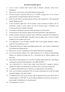 Esercizi Economia aperta