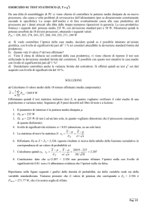 Esercizio di test Z, t e c 2