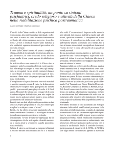 Trauma e spiritualità: un punto su sintomi psichiatrici, credo religioso