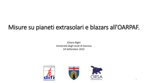 Misure su pianeti extrasolari e blazars all`OARPAF.