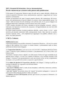 MCE. Strumenti di formazione, ricerca, documentazione. Piccolo