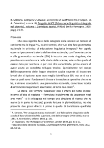 Categorie e nozioni, un terreno di confronto tra le lingue