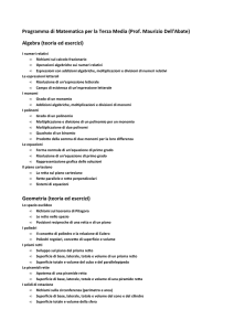 Programma di Matematica per la Terza Media (Prof. Maurizio Dell