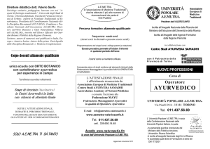Corso Operatore Ayurvedico Torino - Corso massaggio