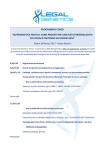 PROGRAMMA CORSO “NUTRIGENETICA