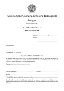 Atto Compromissorio - Ager borsa merci Bologna