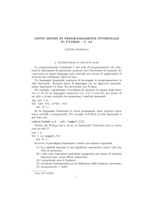 CENNI MINIMI DI PROGRAMMAZIONE FUNZIONALE IN PYTHON