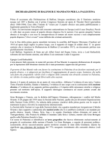 dichiarazione di balfour e mandato per la palestina